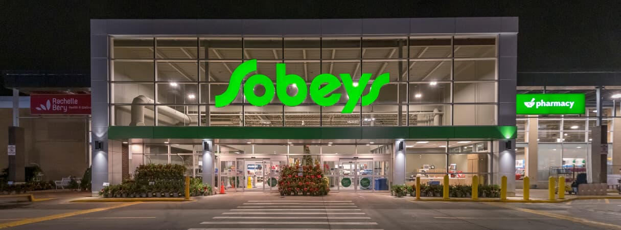 An image representing front view of Sobeys supermarket.